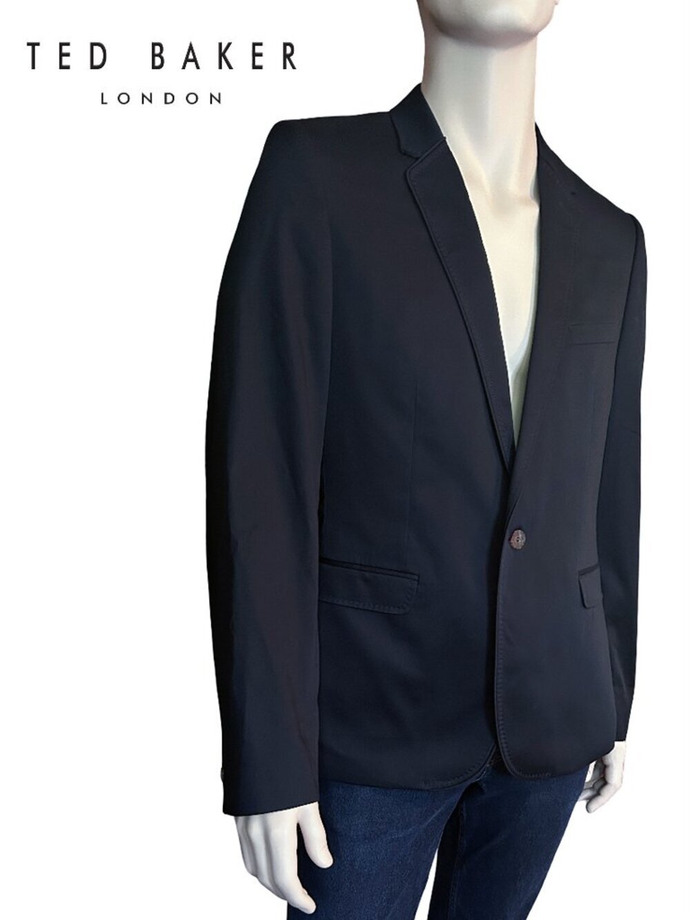 Ted Baker London Single Breasted Suit Jacket Blazer Cotton Flashy Lining NWOT